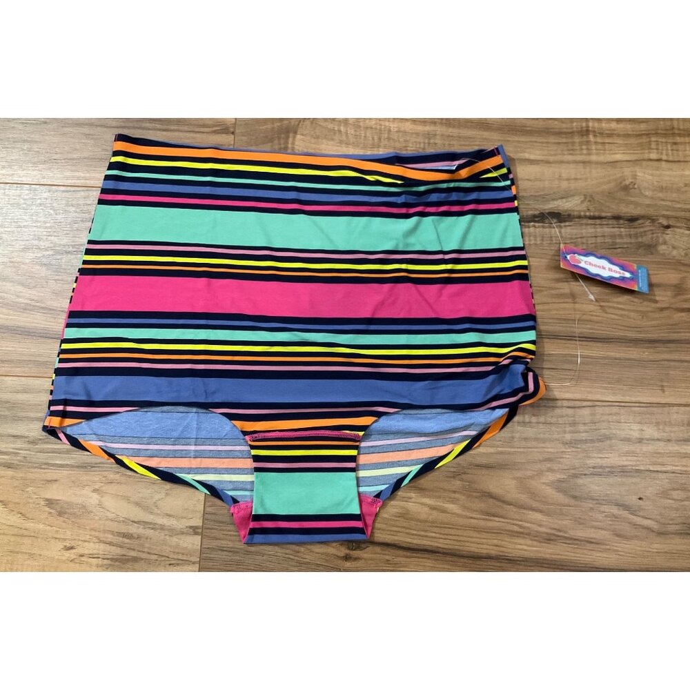 NWT Cheek Boss Multi Colored Striped Boyshort  Size: 4XL